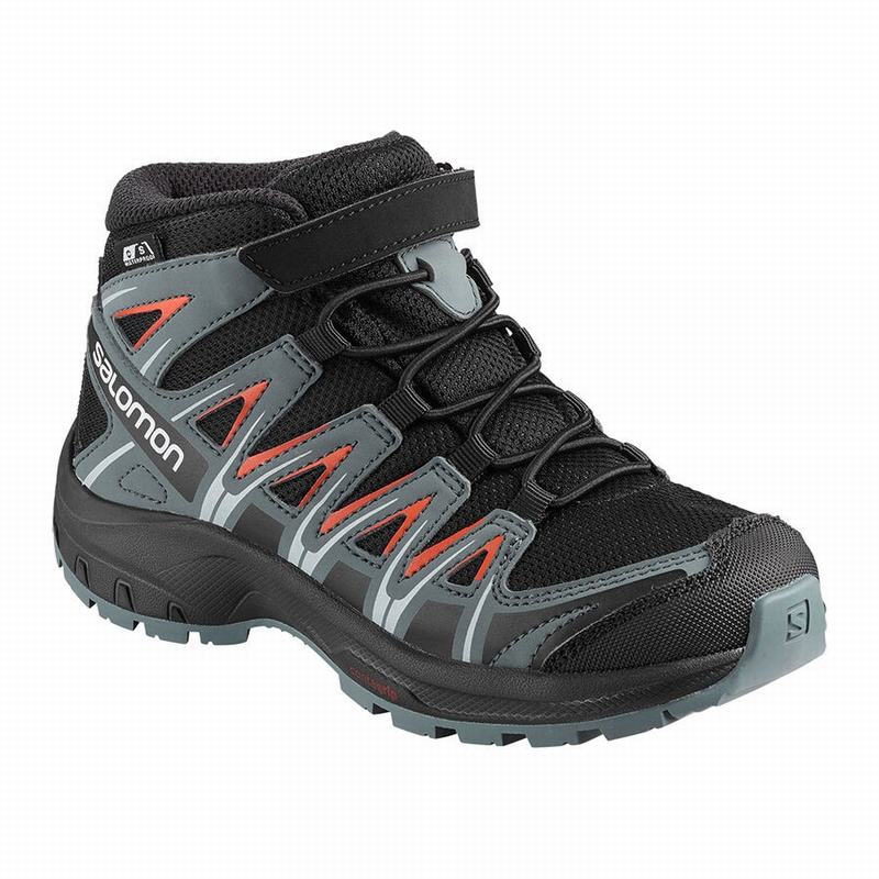 Salomon Israel XA PRO 3D MID CSWP K - Kids Hiking Shoes - Black/Pink (AYIE-20375)